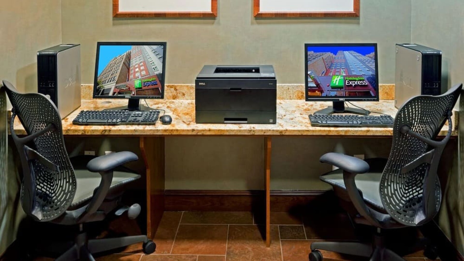 Business center at Holiday Inn Express Times Square.