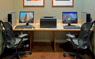Business center at Holiday Inn Express Times Square.
