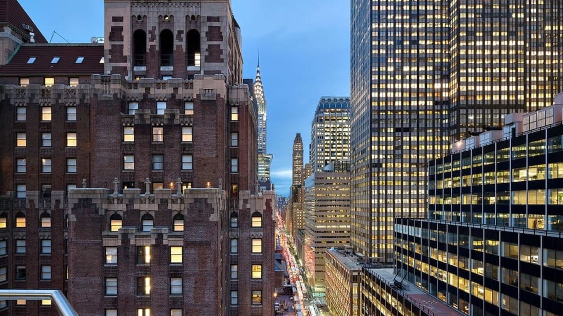 View of the city from a balcony at Hotel 48LEX New York.