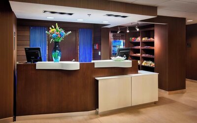 Welcoming reception at Fairfield Inn East Rutherford Meadowlands.