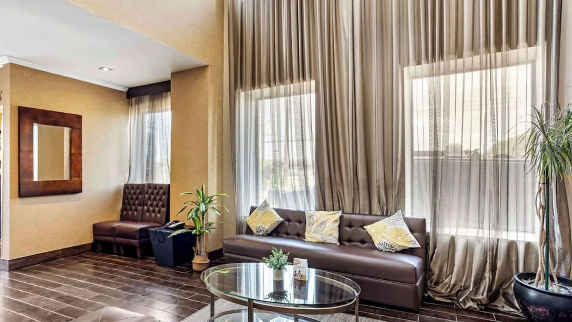 Lobby and coworking lounge at Best Western Plus Newark Airport West.