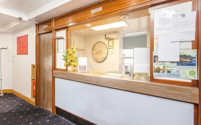 Reception at Stade Court Hotel.