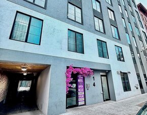 Hotel entrance at Rose Hotel, Bronx.