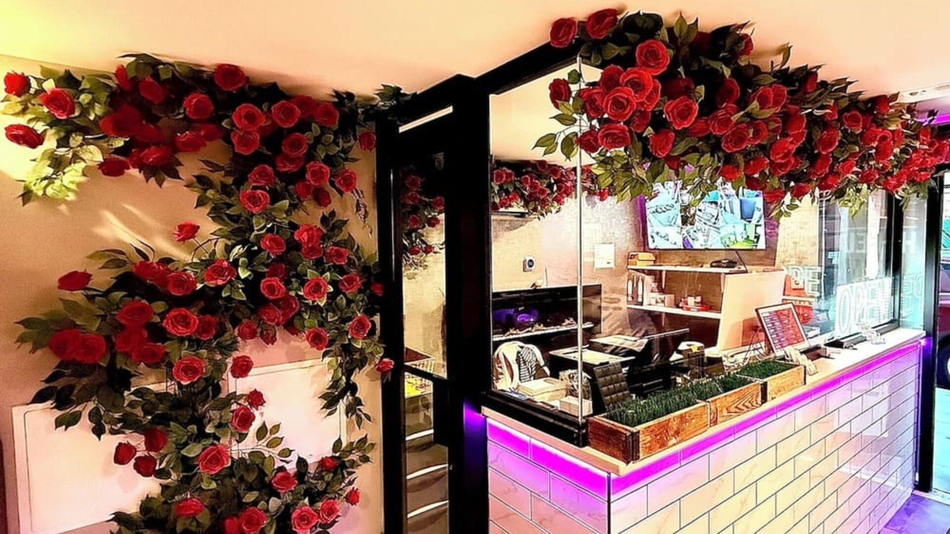 Reception area at Rose Hotel, Bronx.