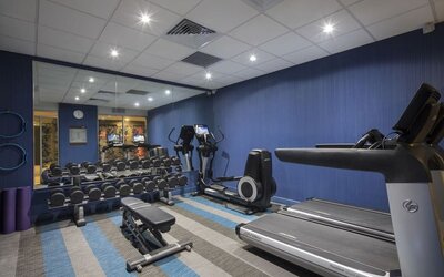 Equipped fitness center at Aloft Manhattan Downtown - Financial District.
