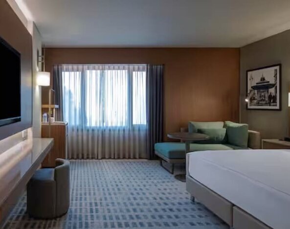 Day use room with TV and natural light at DoubleTree By Hilton Istanbul Macka.
