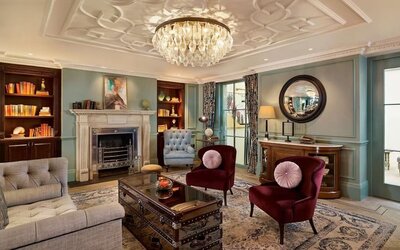 Hotel library at 100 Queen's Gate Hotel London.