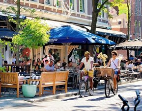 Local landmarks and bicycle riding at Haven Hotel Rotterdam.