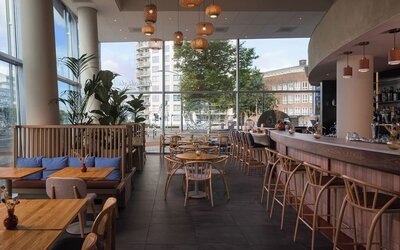 Hotel bar and restaurant at Haven Hotel Rotterdam.