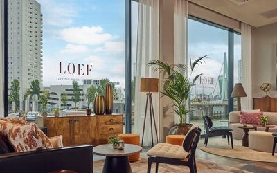 Coffee shop and lobby seating at Haven Hotel Rotterdam.