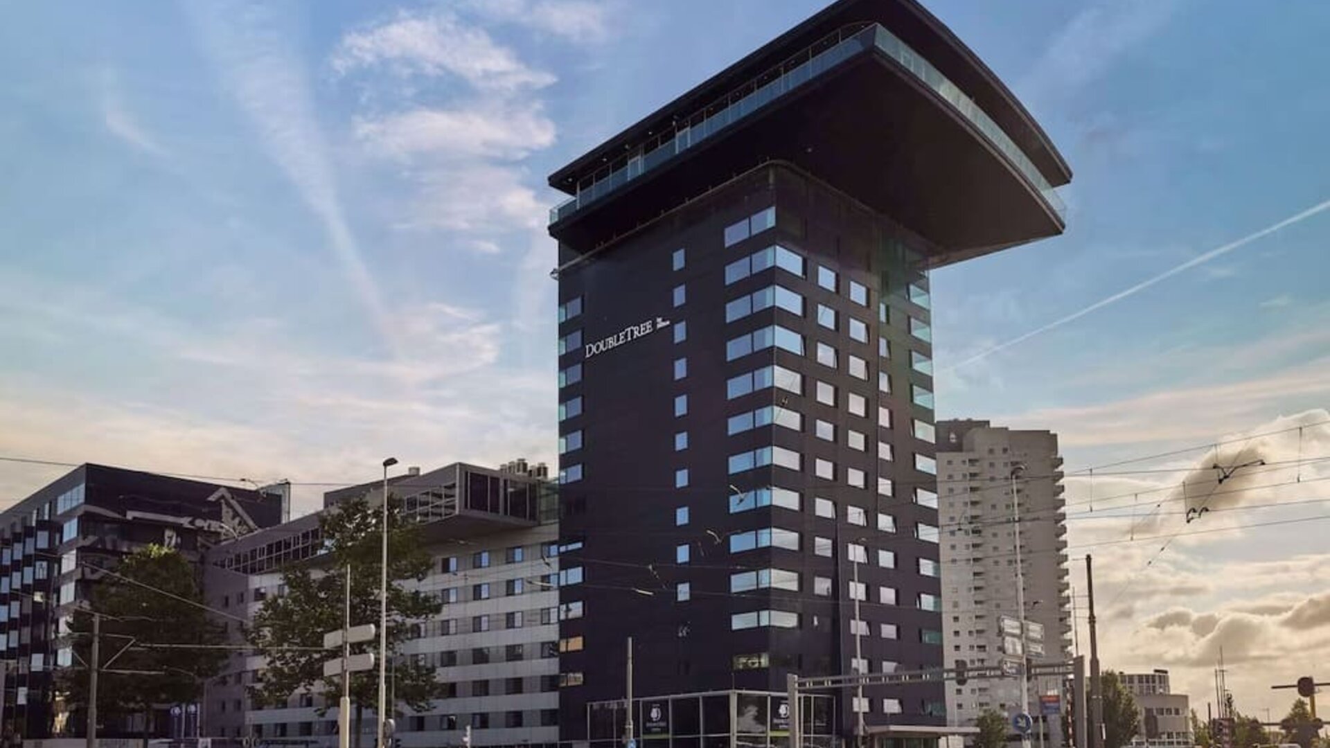 Hotel exterior at DoubleTree By Hilton Rotterdam Centre.