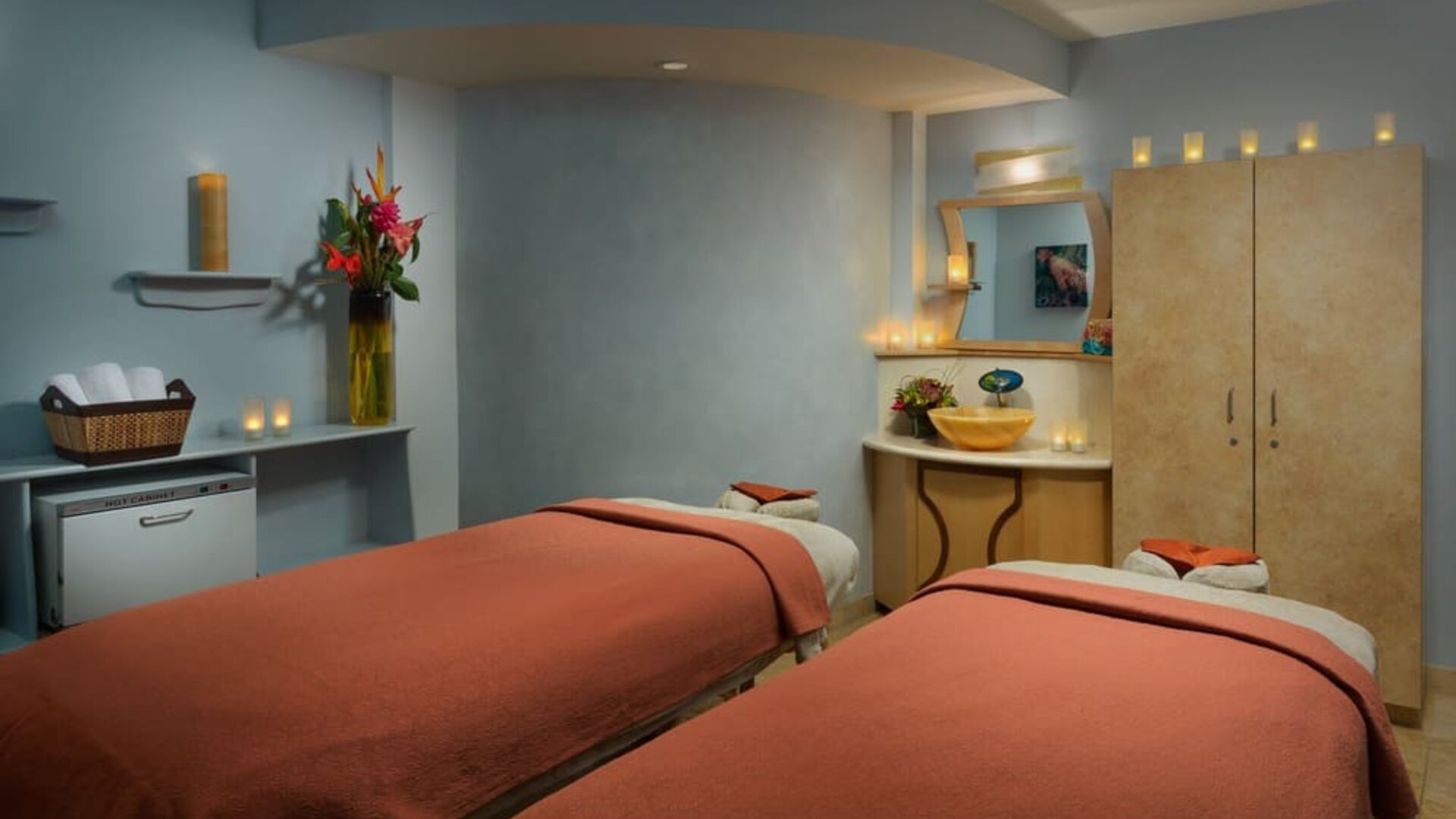 Relaxing spa treatment room at Courtyard Waikiki Beach.
