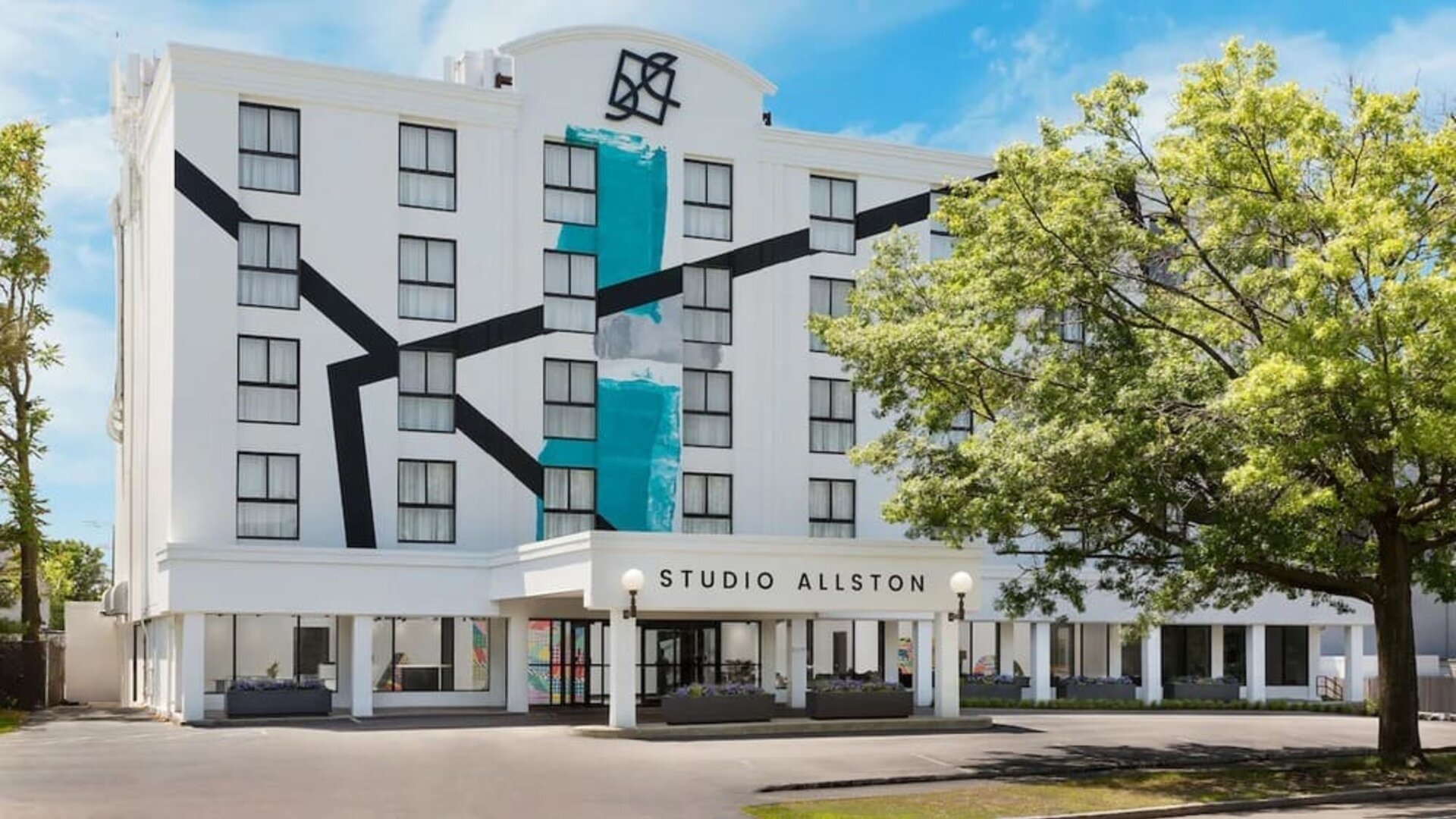 Exterior view of the hotel building at Hotel Studio Allston.