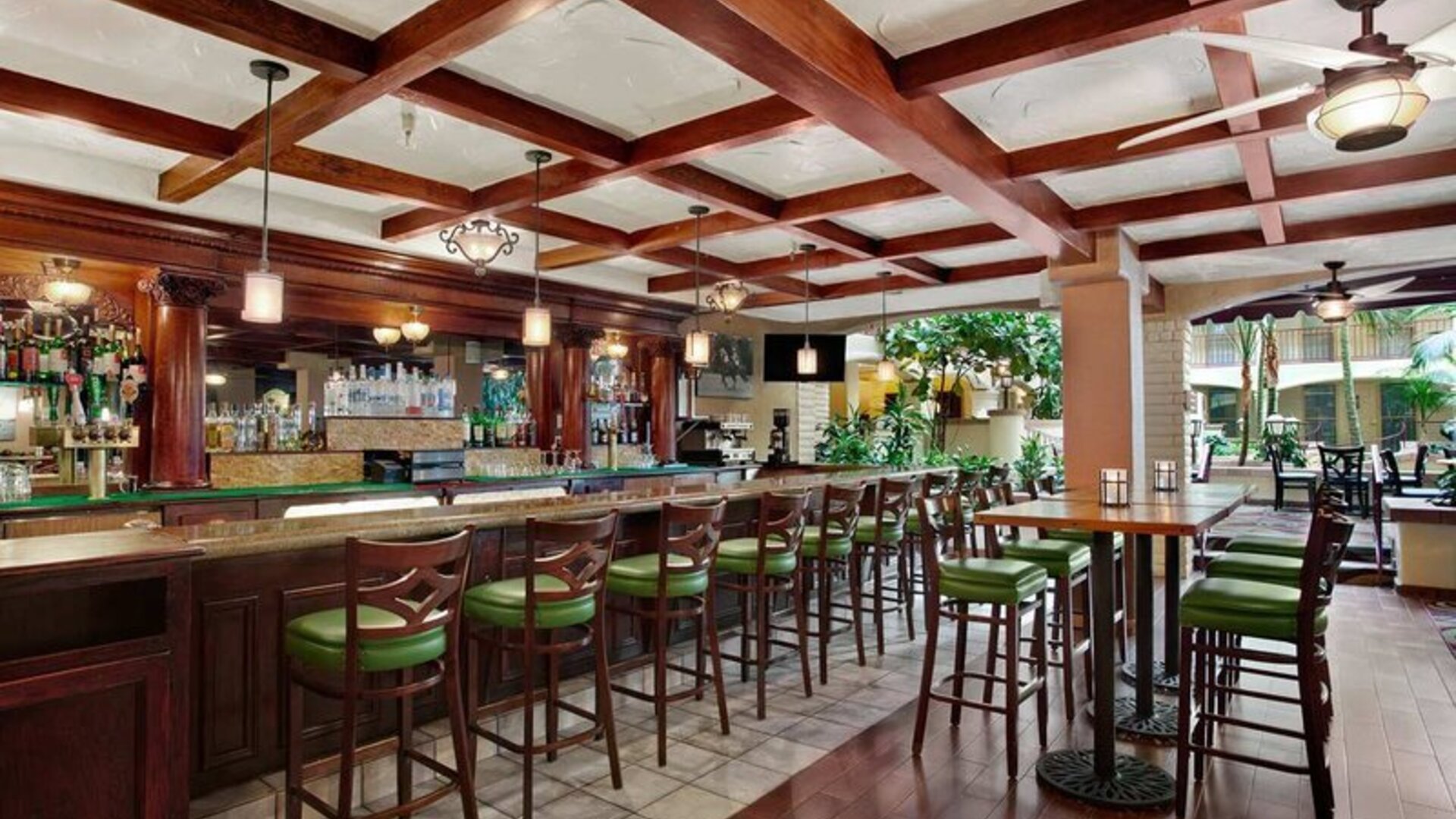 Hotel bar at Embassy Suites By Hilton Arcadia.