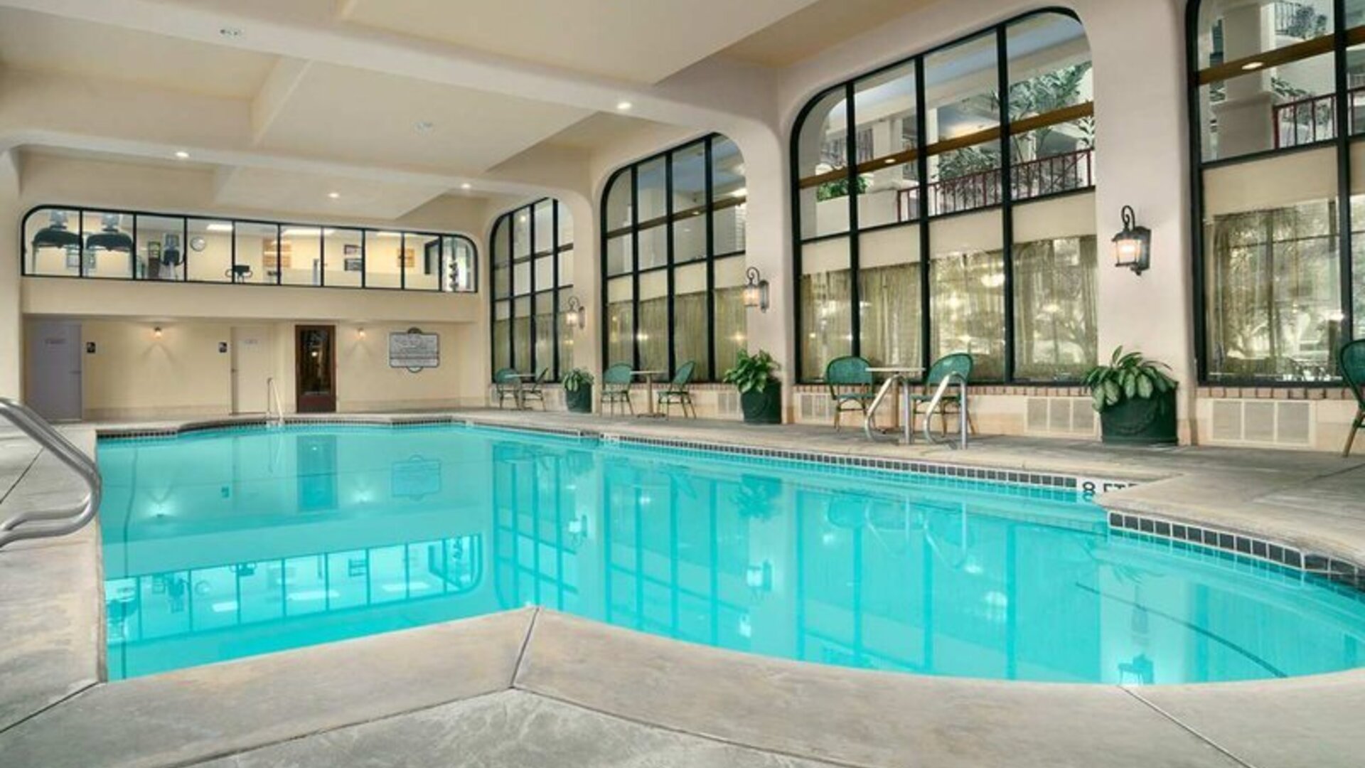 Refreshing indoor pool at Embassy Suites By Hilton Arcadia.