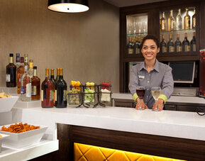 Hotel bar at Embassy Suites By Hilton Brea North Orange County.