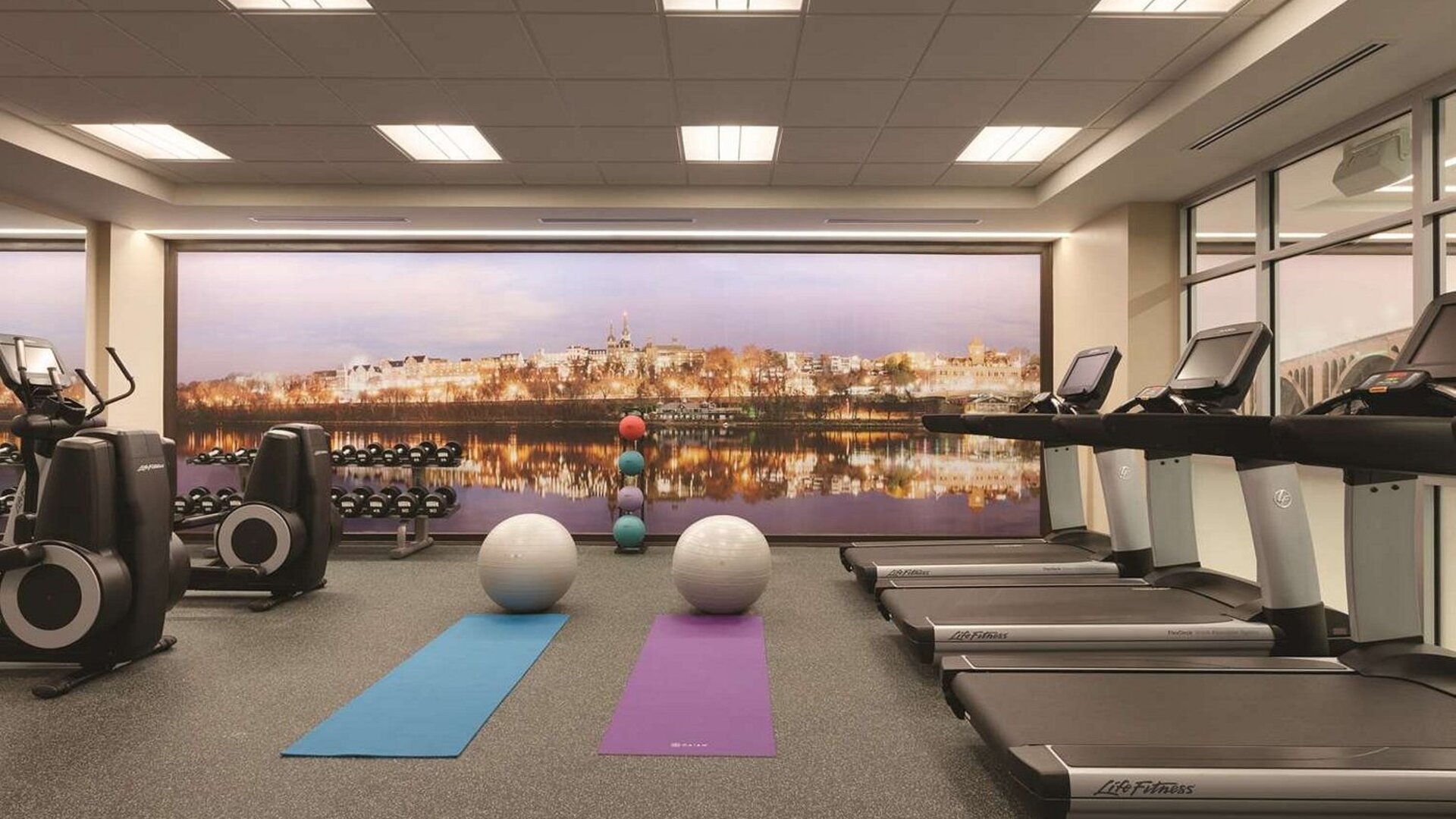Fitness center available at Hyatt Place West End Georgetown.