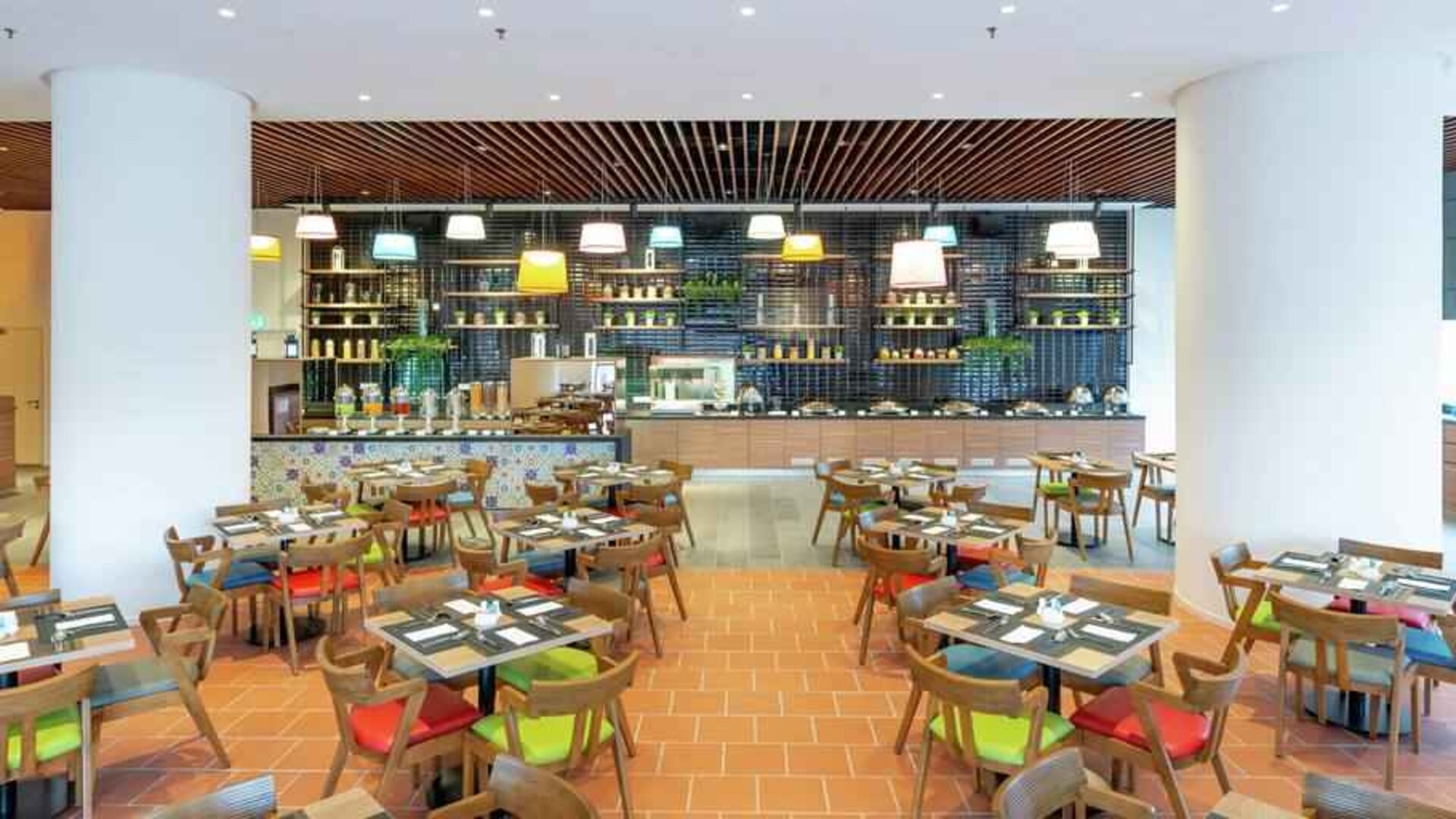 Stilish restaurant area at the Hilton Garden Inn Kuala Lumpur Jalan Tuanku Abdul Rahman South.