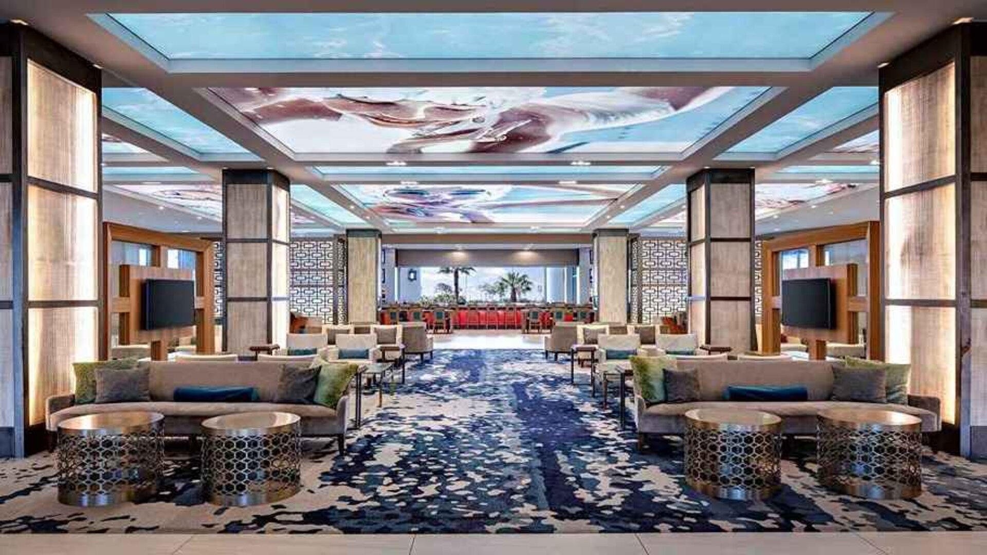 Beautiful lobby area, perfect as workspace at the Signia by Hilton Orlando Bonnet Creek.