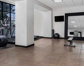 Equipped fitness center at Embassy Suites by Hilton Nashville Airport.