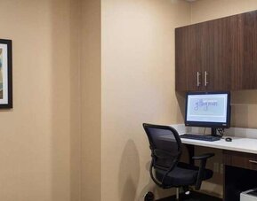 Equipped work desk and work area at Hampton Inn Big Rapids, MI.