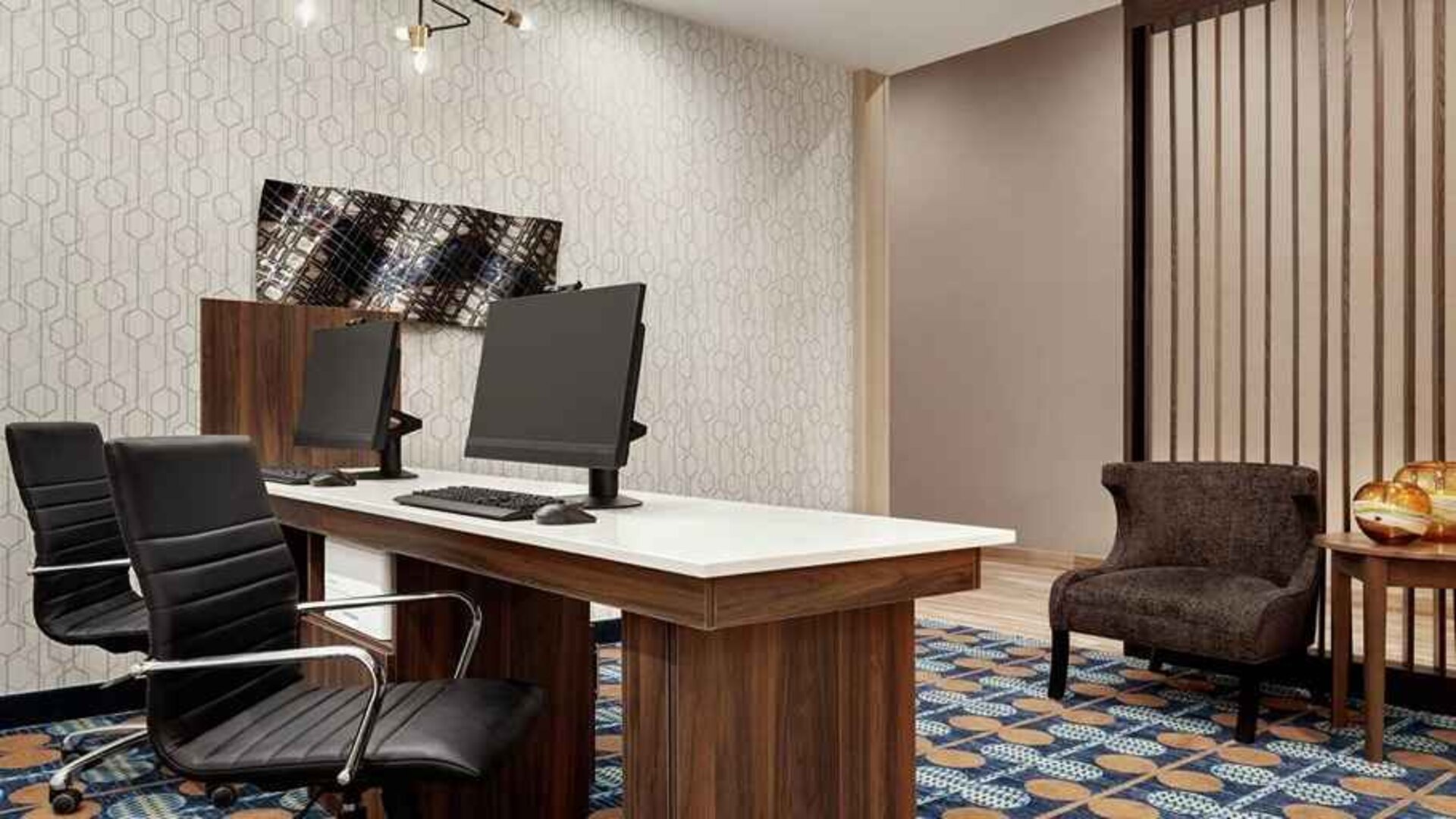 well-equipped business center and work station at Homewood Suites by Hilton Harlingen.