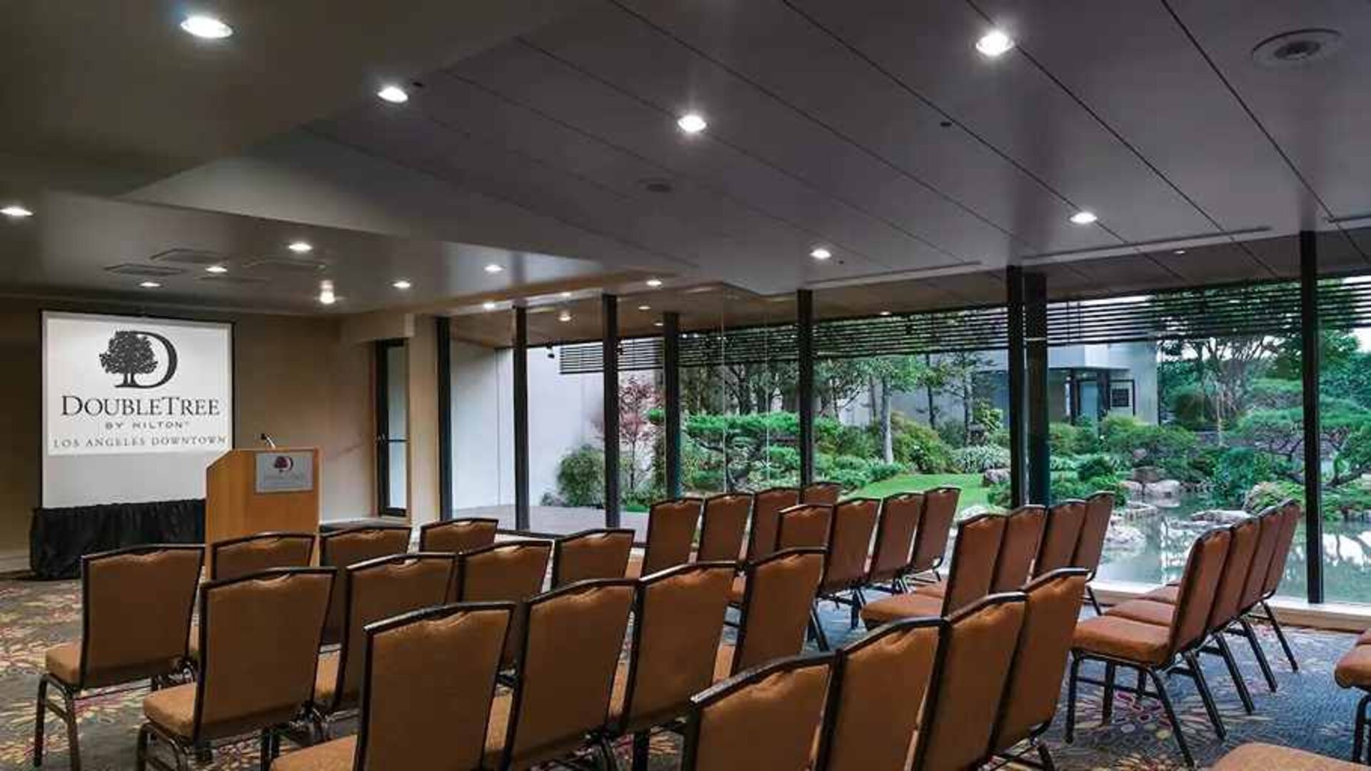 Large meeting and conference room catering to all business needs at DoubleTree by Hilton Los Angeles Downtown.