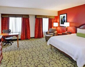 Spacious king room equipped with work desk and natural light at Hilton Garden Inn Chicago/Midway Airport.