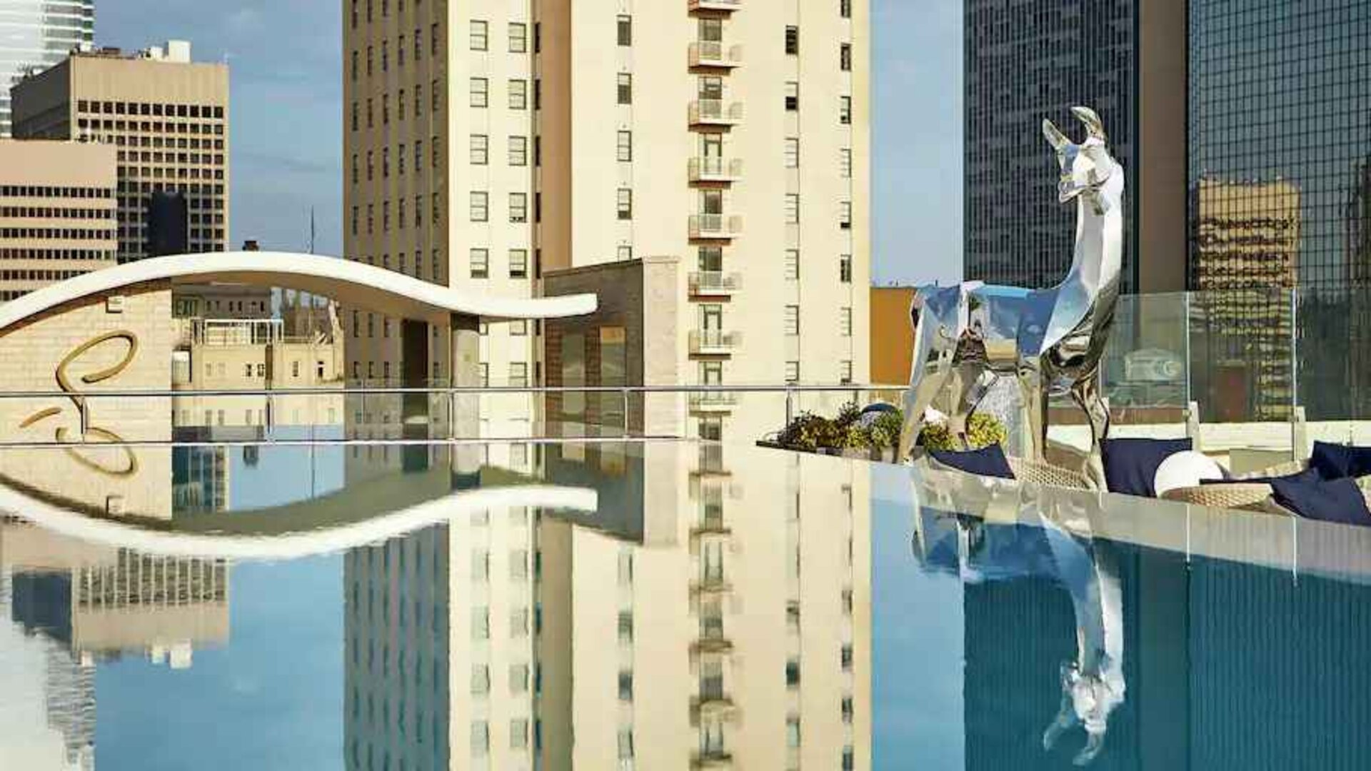 Beautiful pool view at the Statler Dallas, Curio Collection by Hilton.
