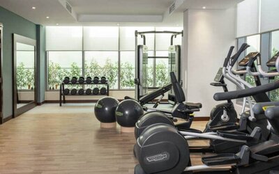 Equipped gym at the Hampton by Hilton Dubai Al Barsha