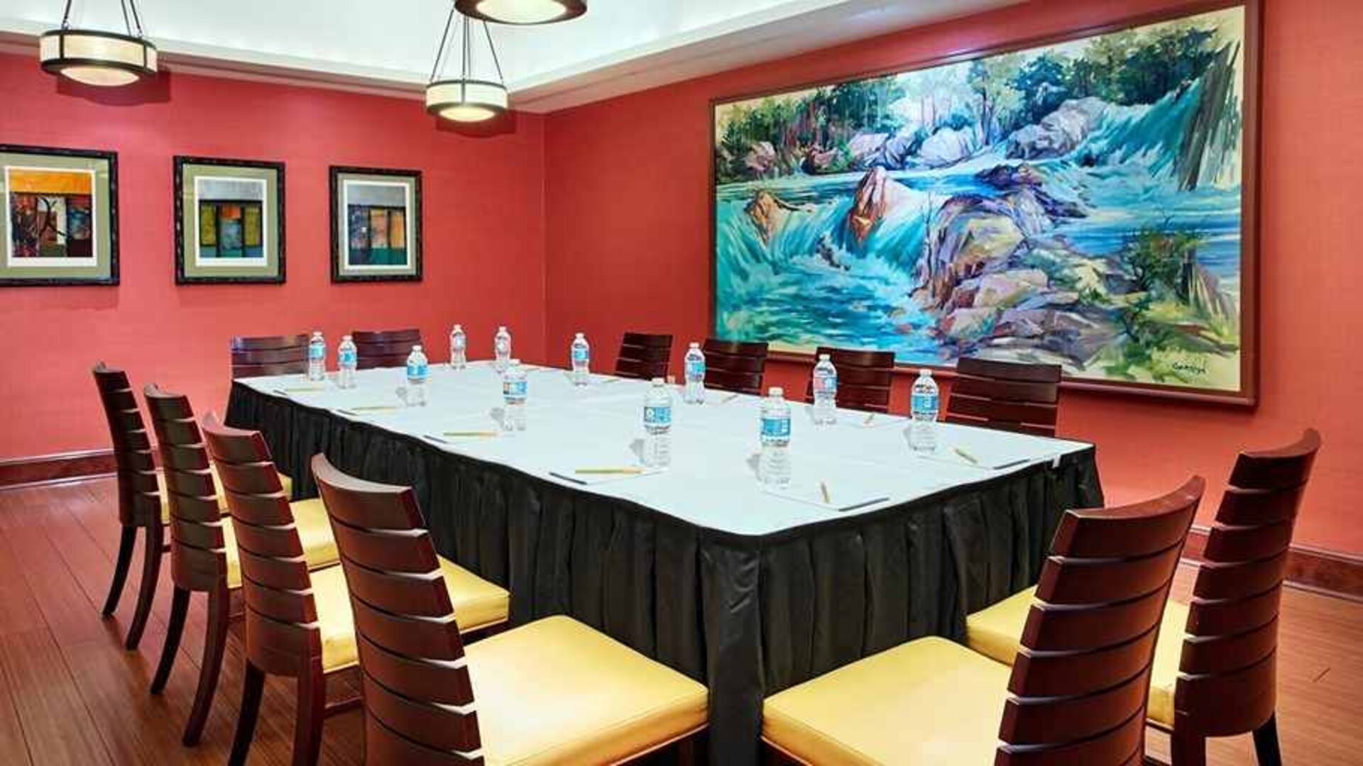 professional, well-equipped meeting room at Homewood Suites by Hilton Rockville-Gaithersburg.