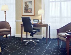 Comfortable working station in a king hotel room at The Drake.