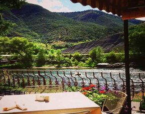 Beautiful outdoor workspace in nature at the DoubleTree by Hilton Durango.
