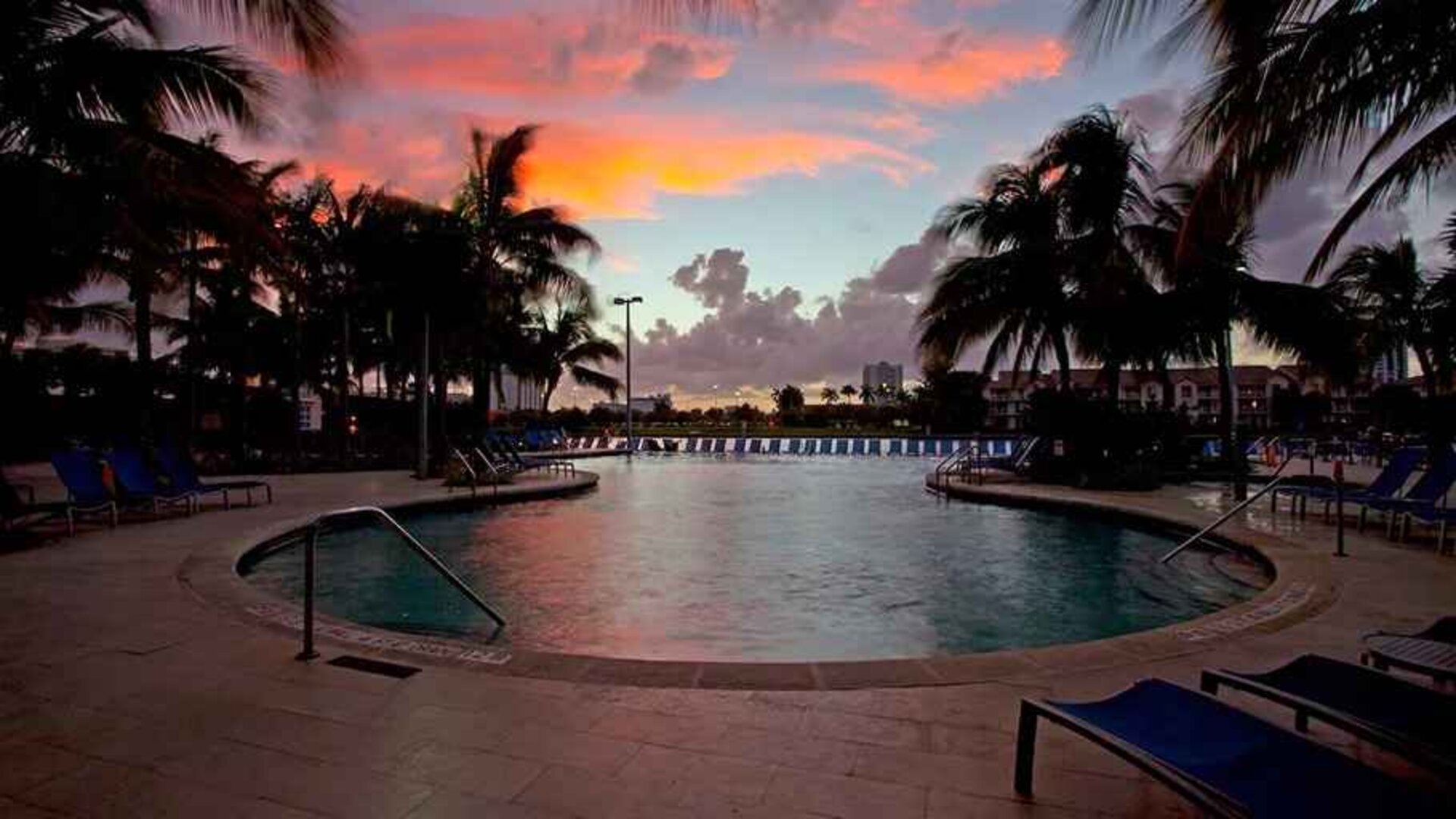 beautiful outdoor pool situated along the river at DoubleTree Resort by Hilton Hollywood Beach.