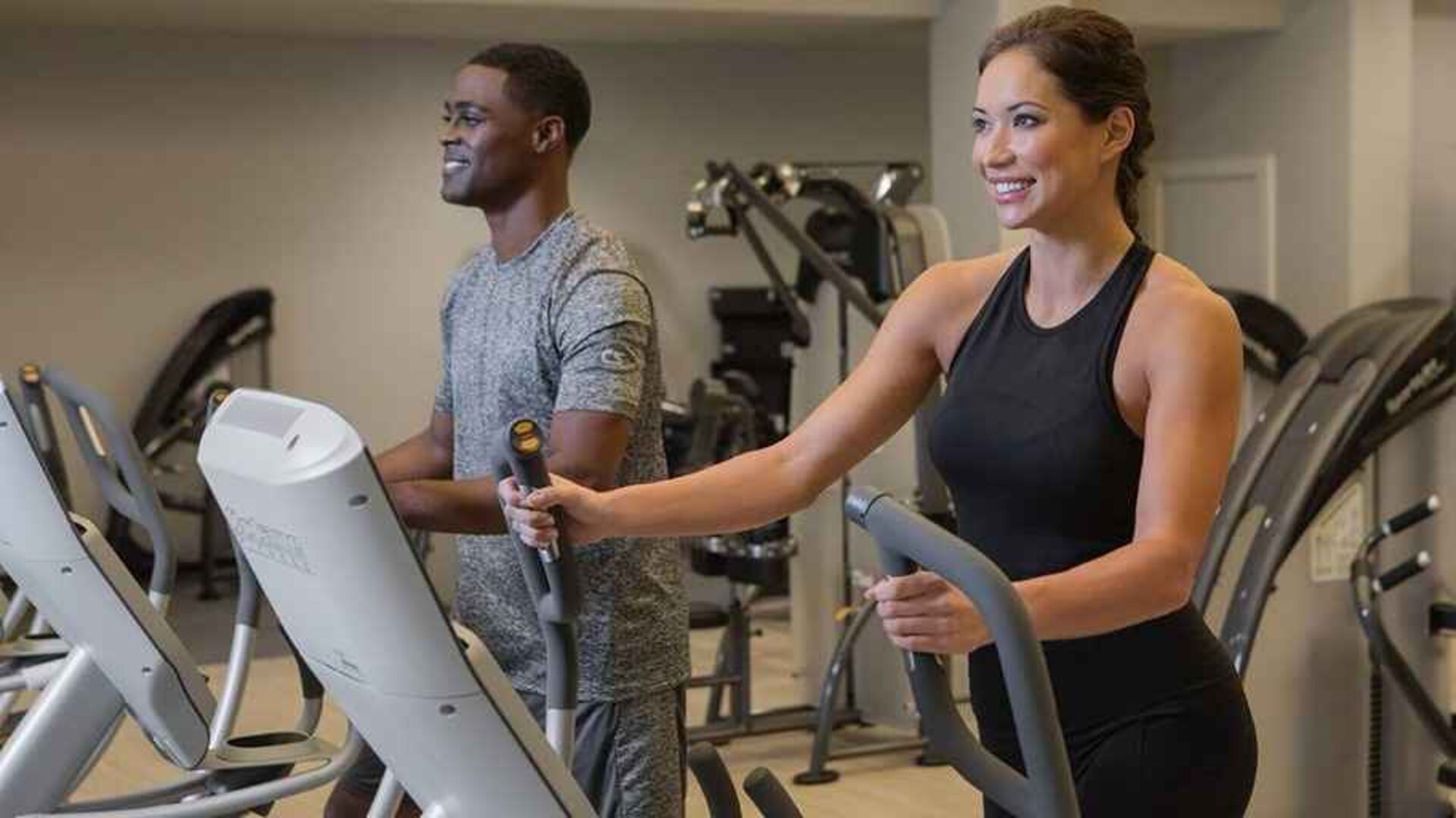 well-equipped fitness center at Hilton Myrtle Beach Resort.