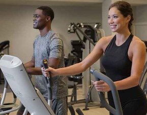 well-equipped fitness center at Hilton Myrtle Beach Resort.