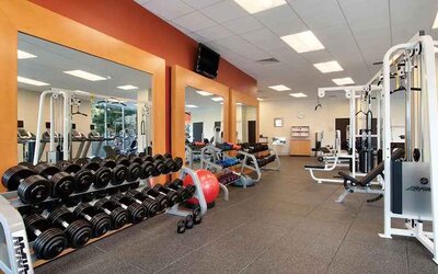 well-equipped fitness center at Washington Hilton.