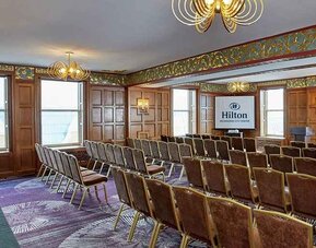 Professional conference room at Hilton Milwaukee City Center.