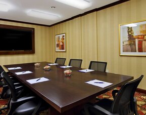 professional meeting room for all business needs fully-equipped business center with computer, internet, and printer at Embassy Suites by Hilton San Rafael Marin County.