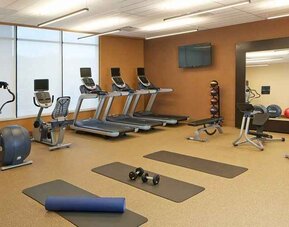 Well-equipped fitness center at Hilton Garden Inn Boston/Marlborough.