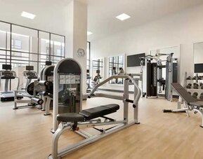 well-equipped fitness center at Embassy Suites by Hilton Boulder.