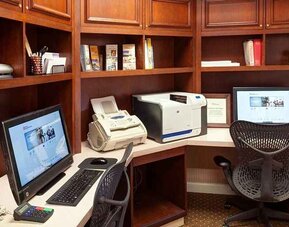 fully equipped business center with internet, work desks, PCs, and printers at Hilton Garden Inn St. Louis/O'Fallon MO.