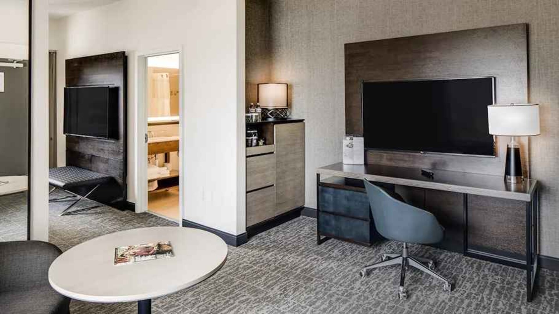 all rooms equipped with a work desk ideal for working remotely at DoubleTree by Hilton Hotel & Suites Jersey City.