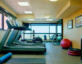 fully equipped fitness center at DoubleTree by Hilton Hotel Santa Fe.