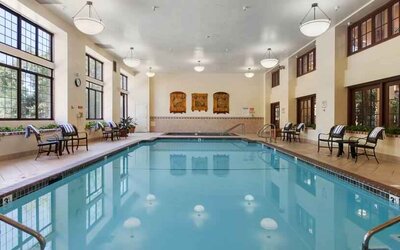 Relaxing indoor pool at the Embassy Suites by Hilton Napa Valley.