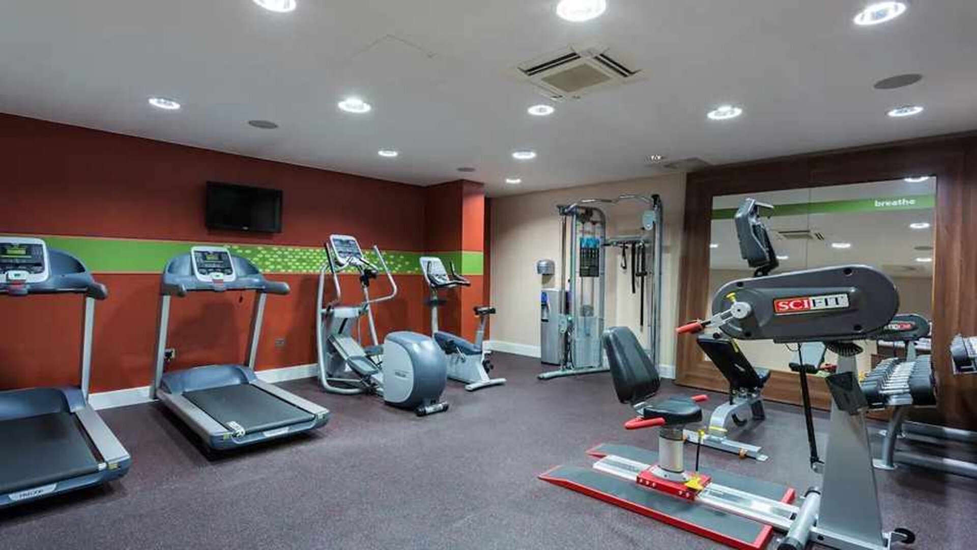 well equipped fitness center at Hampton by Hilton Exeter Airport.