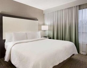 luxurious king bedrooom at Embassy Suites by Hilton Newark Wilmington South.