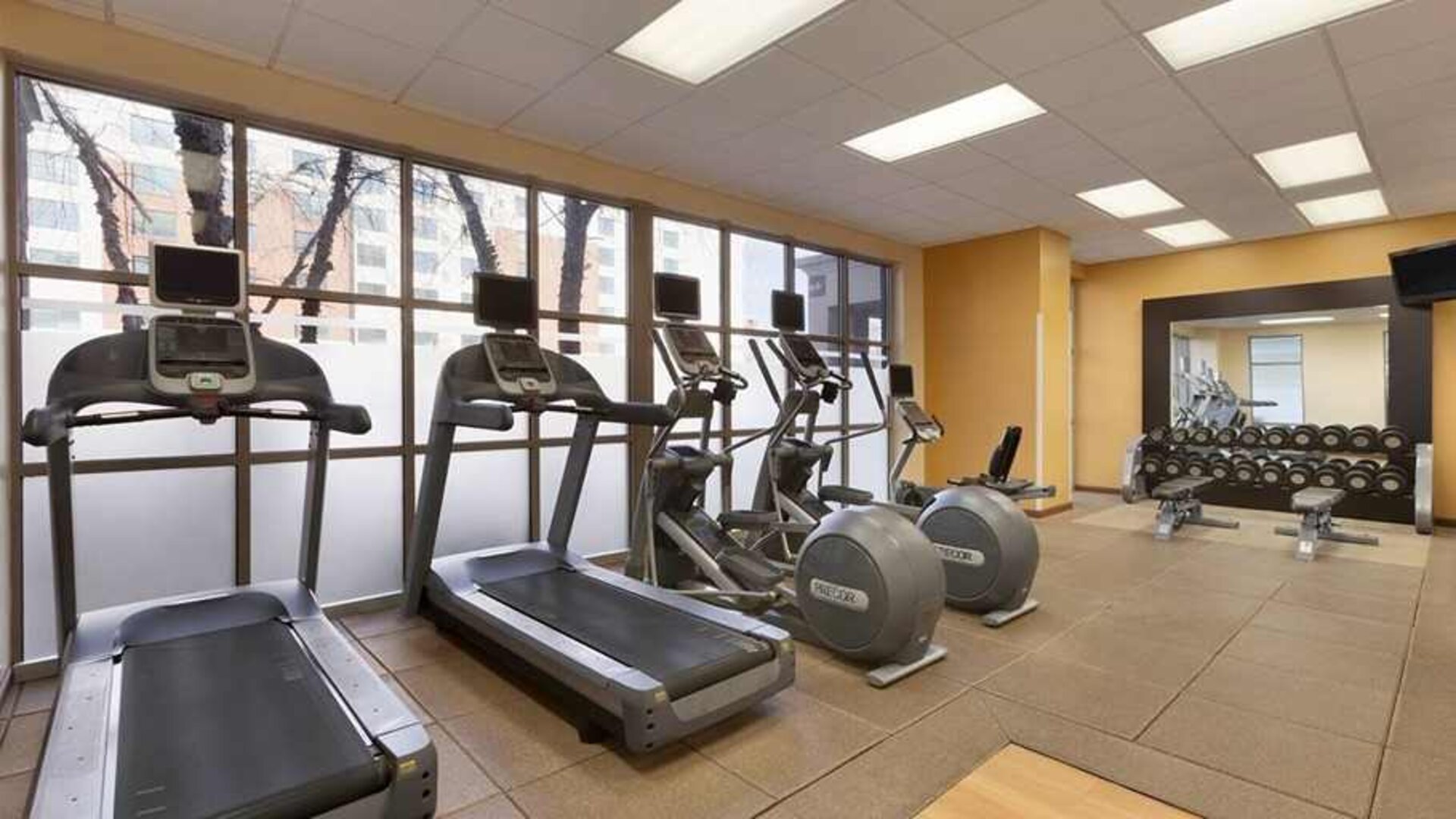fitness center well equipped for all exercise at Embassy Suites by Hilton Newark Wilmington South.