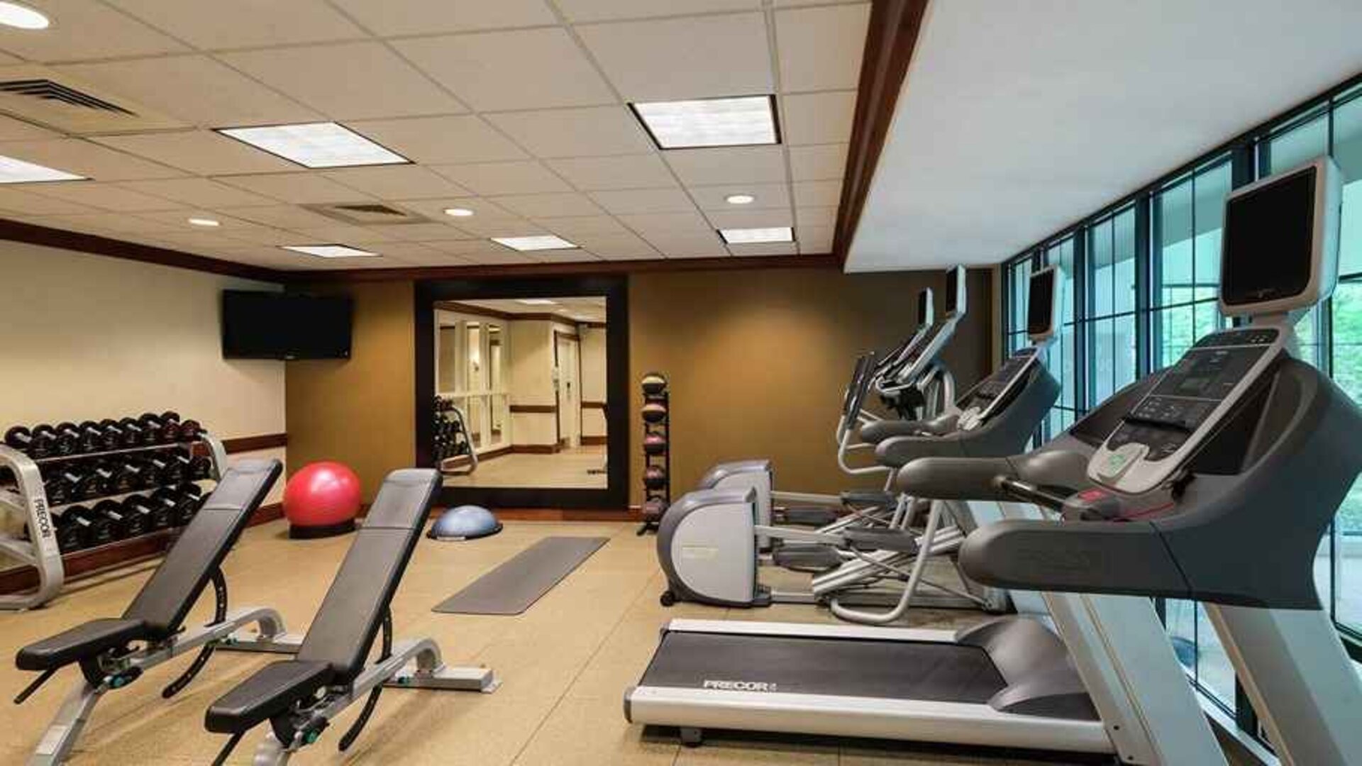 fitness center well equipped for all exercise at Homewood Suites by Hilton Newark-Wilmington South Area.