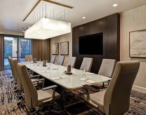 professional meeting room at Embassy Suites by Hilton Raleigh Durham Research Triangle.